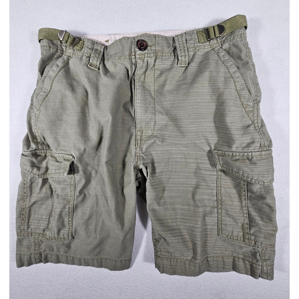Cotton On Slim Cargo Shorts Mens‎ 32 Olive Green Utility Slub Texture 341098